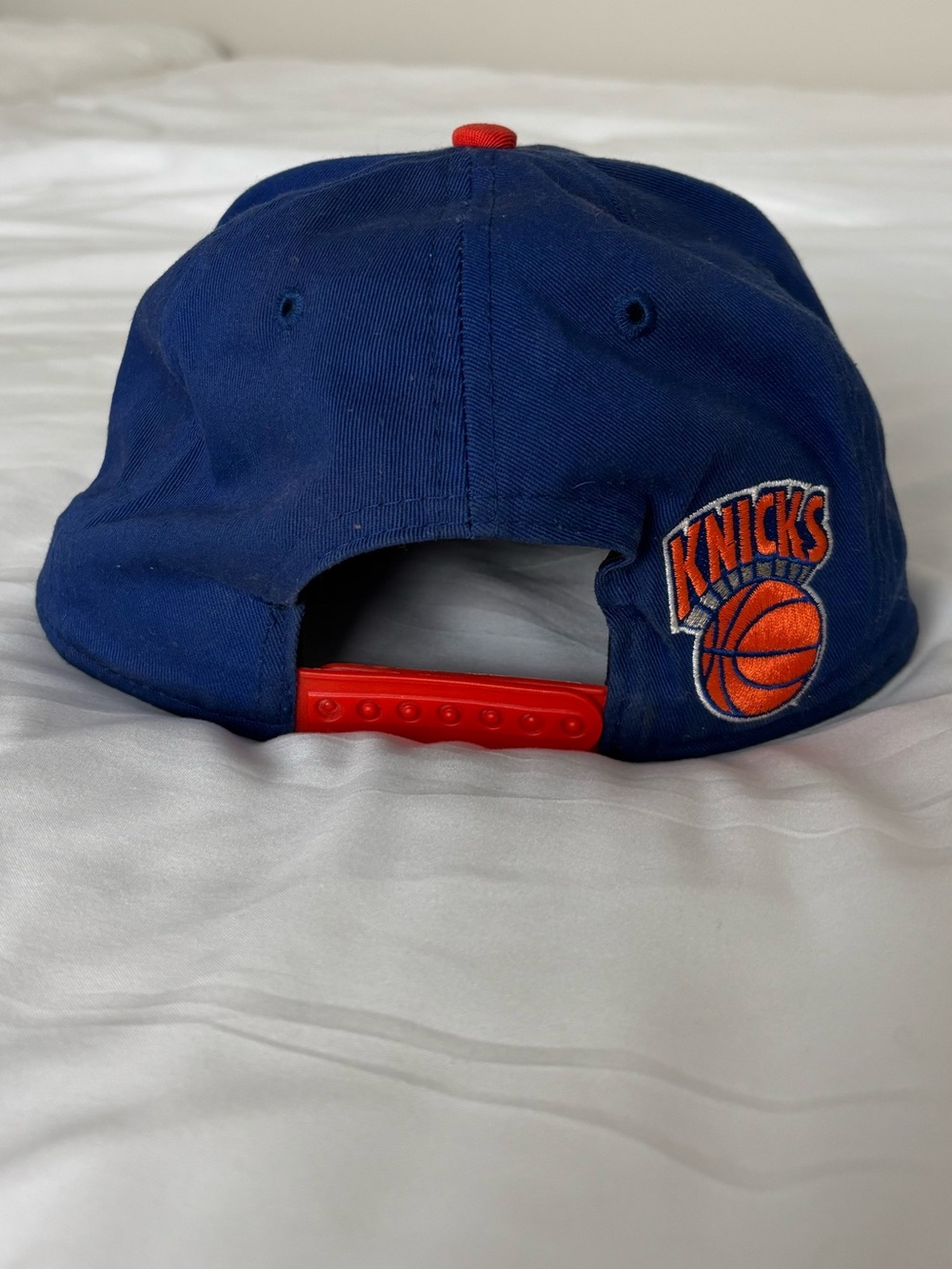 New Era New York Knicks Blue and Orange Snapback Hat - Picture 2 of 6